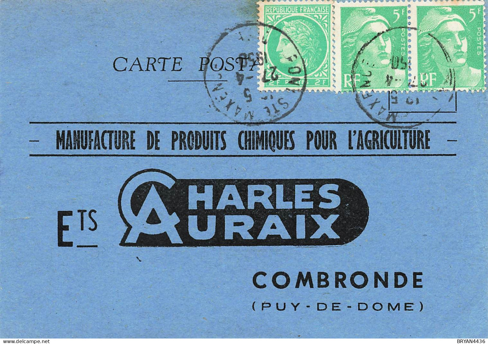 63 - COMBRONDE - MANUFACTURE "CHARLES AURAIX" - CARTE - TRES BON ETAT - Combronde