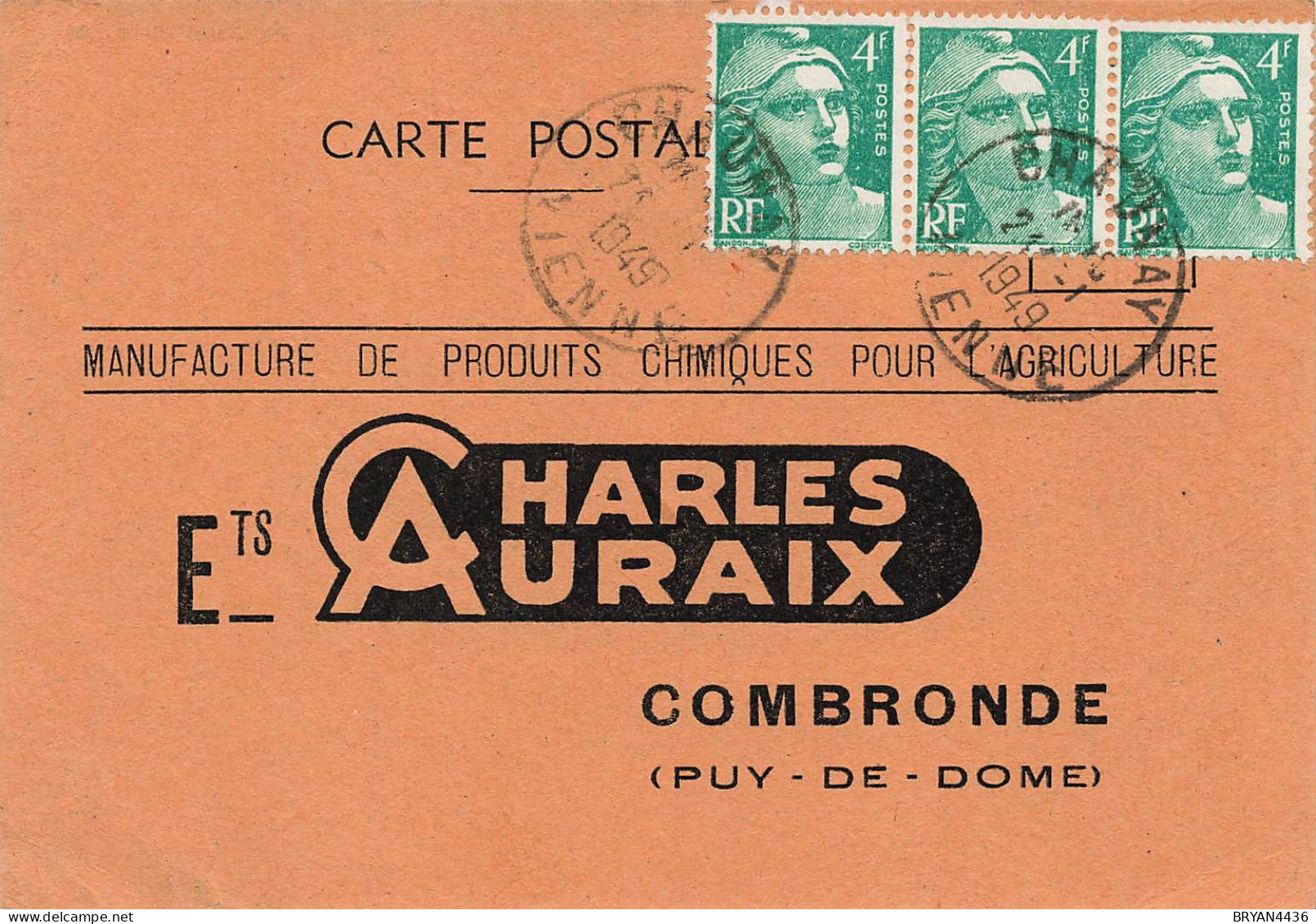 63 - COMBRONDE - MANUFACTURE "CHARLES AURAIX" - CARTE - TRES BON ETAT - Combronde