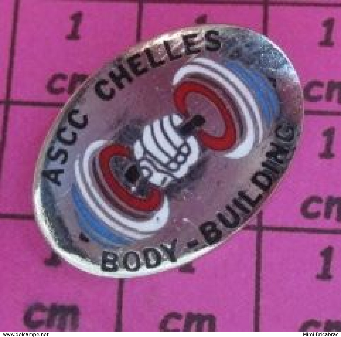 2619  Pin's Pins / Beau Et Rare / SPORTS / ASCC CHELLES HALTERES BODY BUILDING HALTEROPHILIE - Halterofilia