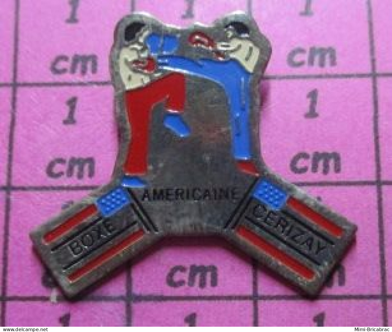 1619 Pin's Pins / Beau Et Rare / SPORTS / BOXE AMERICAINE CLUB CERISAY - Boxen