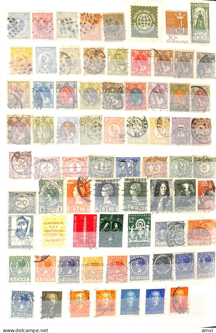 23-0611 Sam Collection De Plus De 450 Timbres Pays Bas Sans Album - Sammlungen