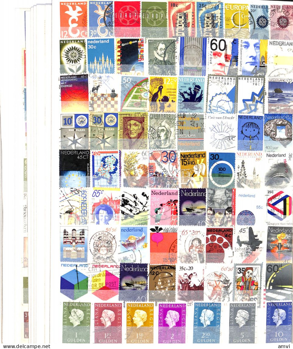 23-0611 Sam Collection De Plus De 450 Timbres Pays Bas Sans Album - Collections