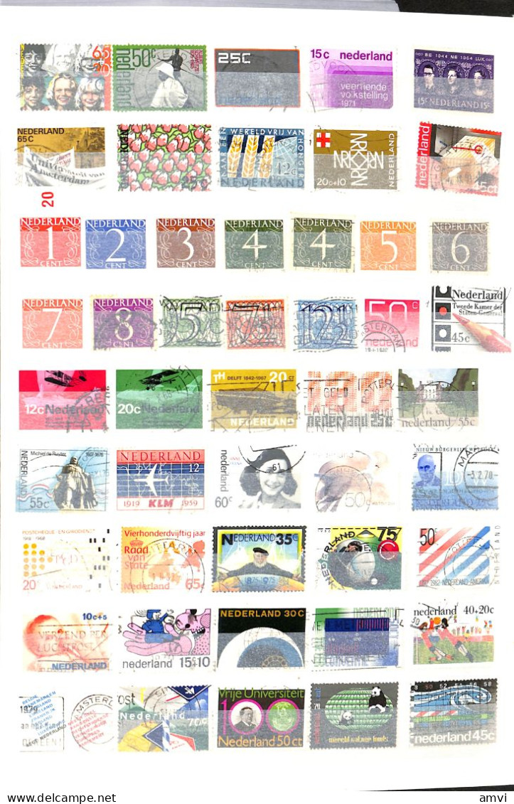 23-0611 sam collection de plus de 450 timbres pays bas sans album