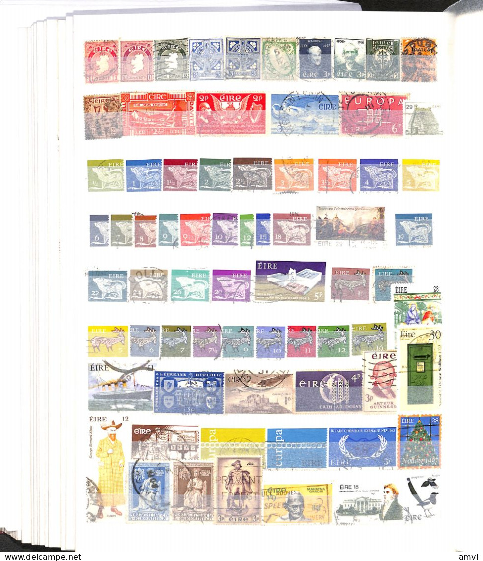 23-0611 Sam Collection De Plus De 160 Timbres Irlande Sans Album - Collections, Lots & Series