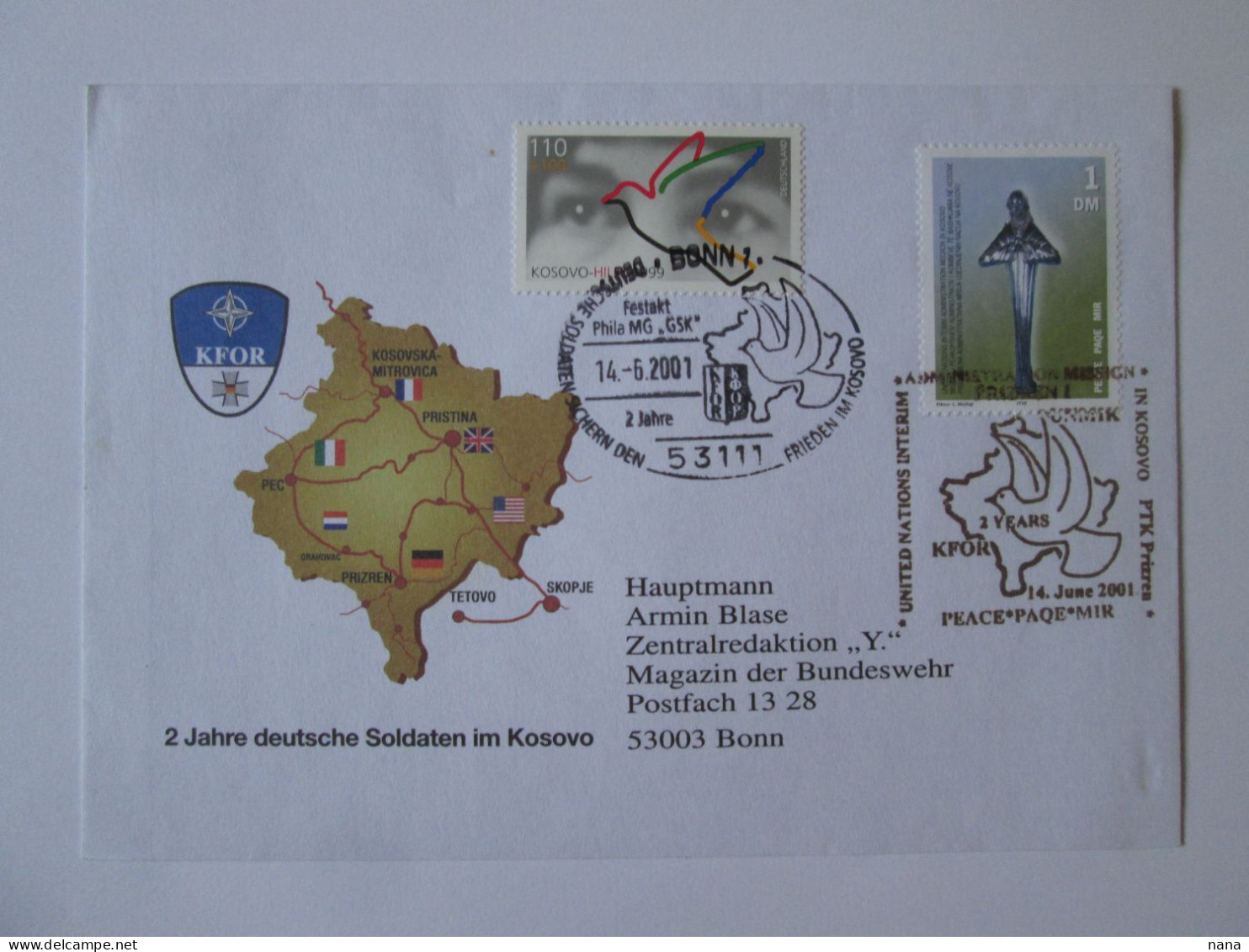 Kosovo-KFOR Enveloppe 2000/Cover 2000 - OTAN