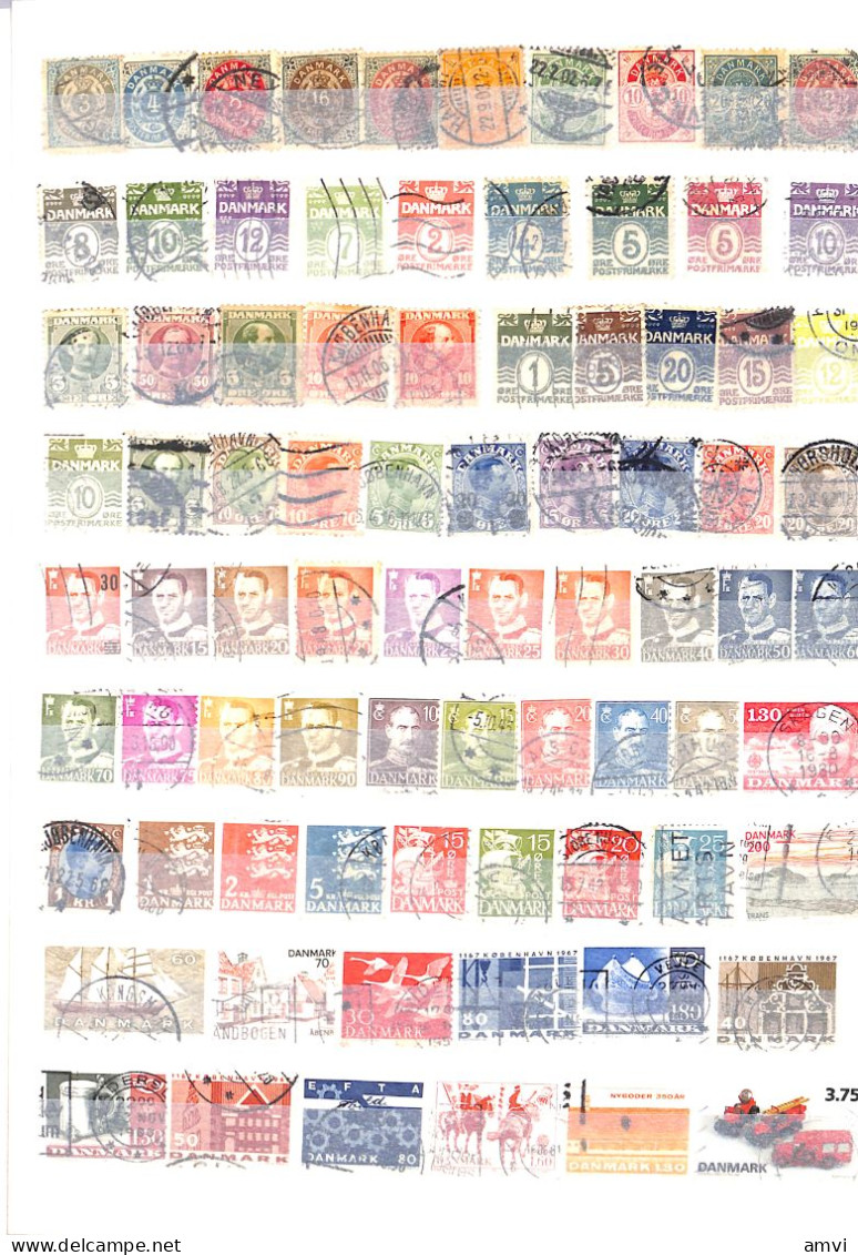 23-0611 Sam Collection Plus De 120 Timbres Danemark Sans Album - Verzamelingen