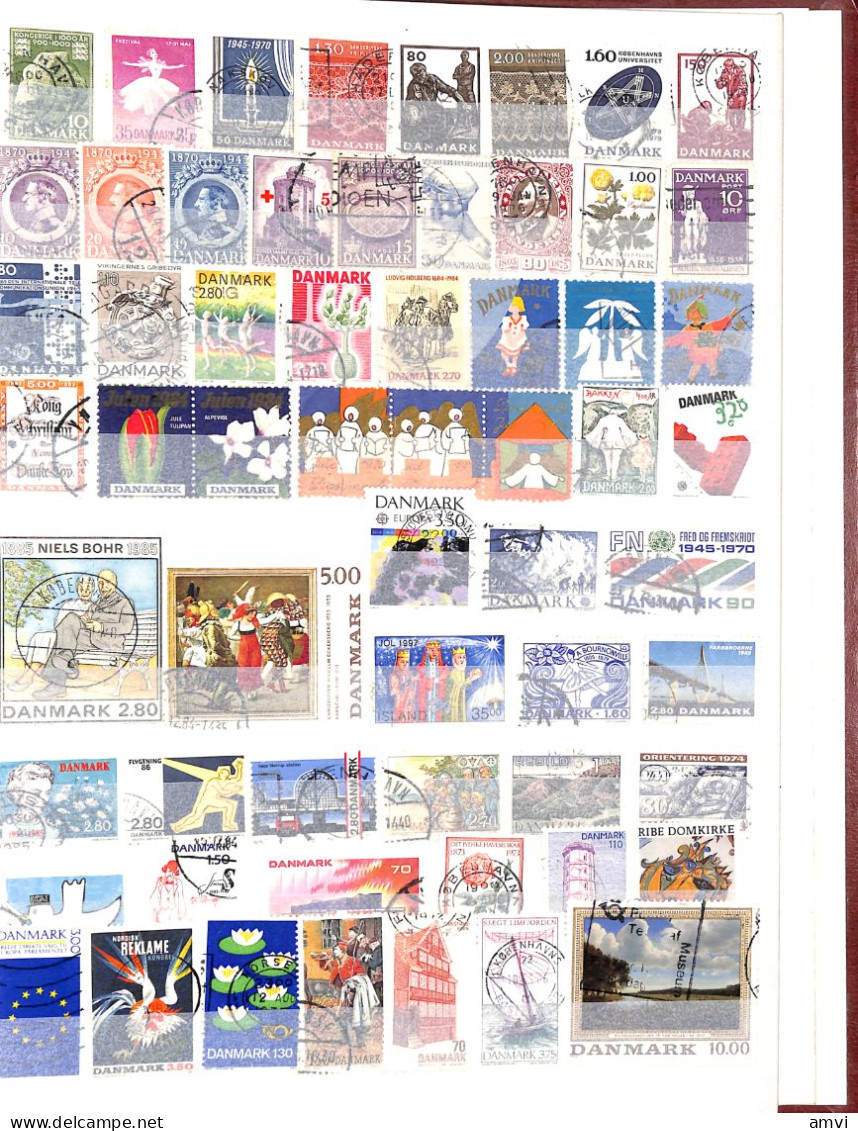 23-0611 Sam Collection Plus De 120 Timbres Danemark Sans Album - Collezioni