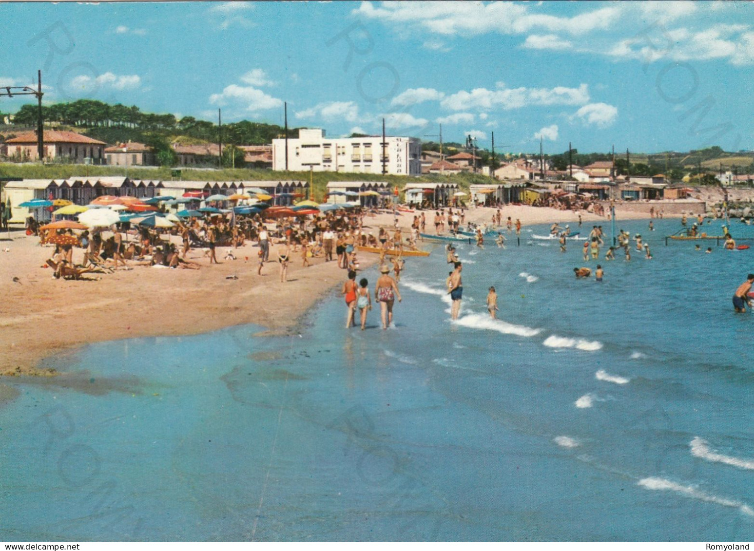 CARTOLINA  FANO,MARCHE-RIVIERA ADRIATICA-SPIAGGIA-MARE,SOLE,ESTATE,VACANZA,BARCHE A VELA,BELLA ITALIA,VIAGGIATA 1967 - Fano