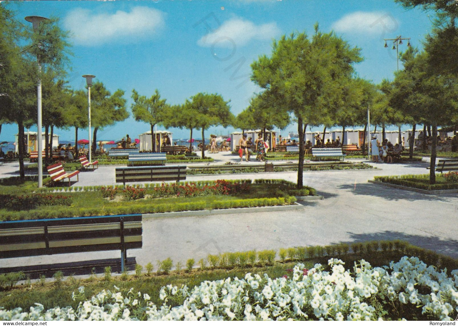 CARTOLINA  FANO,MARCHE-RIVIERA ADRIATICA-GIARDINI DEL LUNGOMARE-SPIAGGIA,SOLE,ESTATE,VACANZA,BELLA ITALIA,VIAGGIATA 1966 - Fano