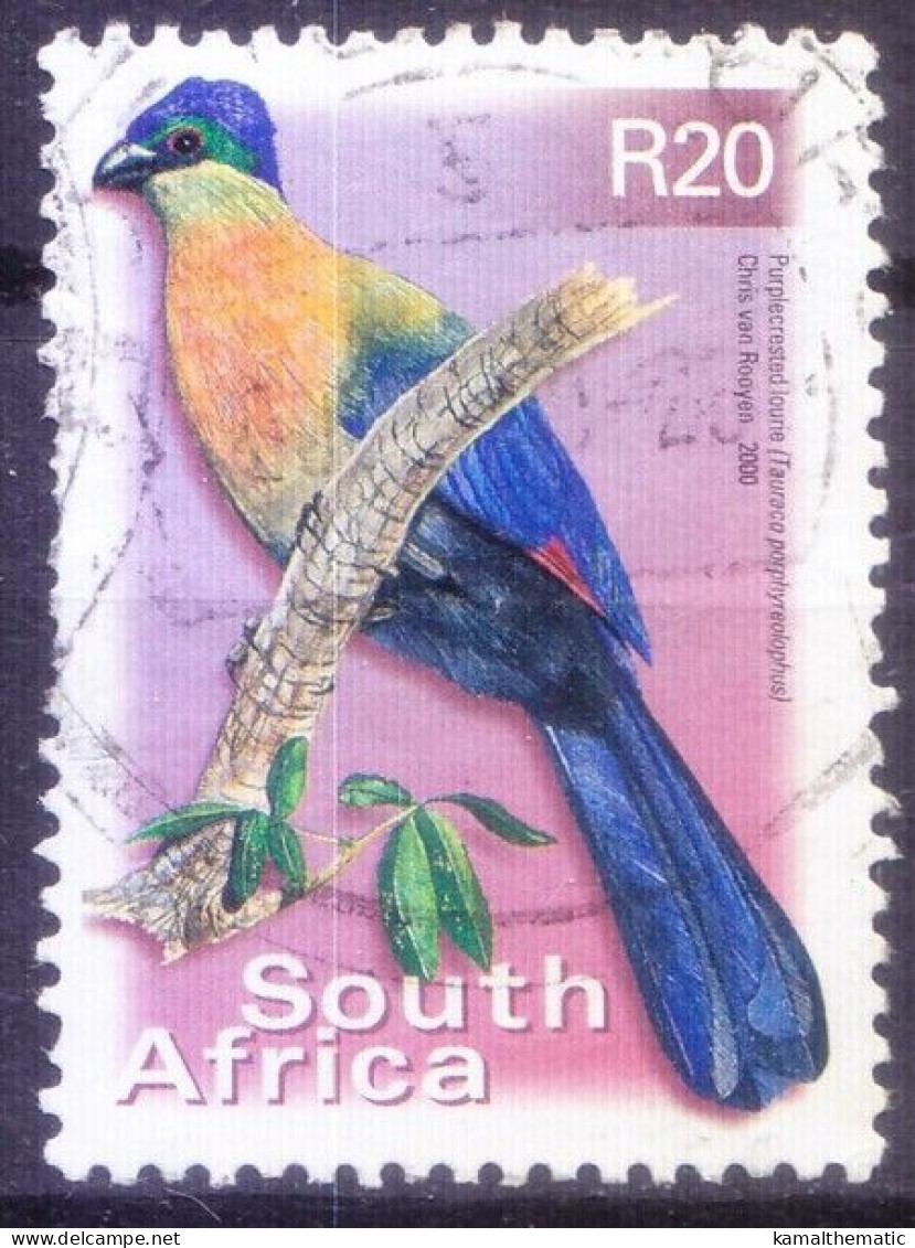 South Africa 2001 Used, Purple-crested Turaco, Birds - Koekoeken En Toerako's