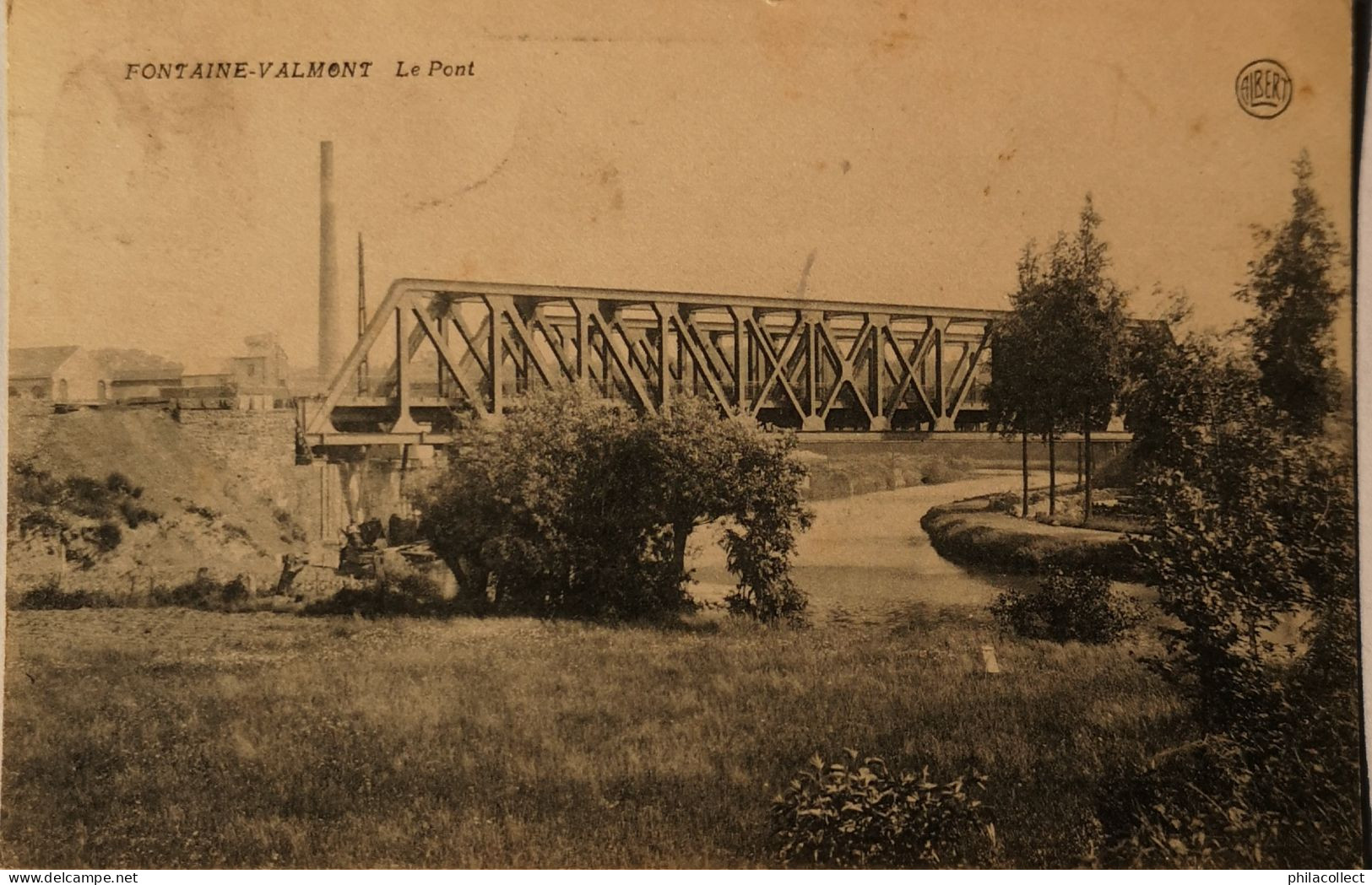 Fontaine Valmont (Merbes Le Chateau) Le Pont 1921 - Merbes-le-Chateau