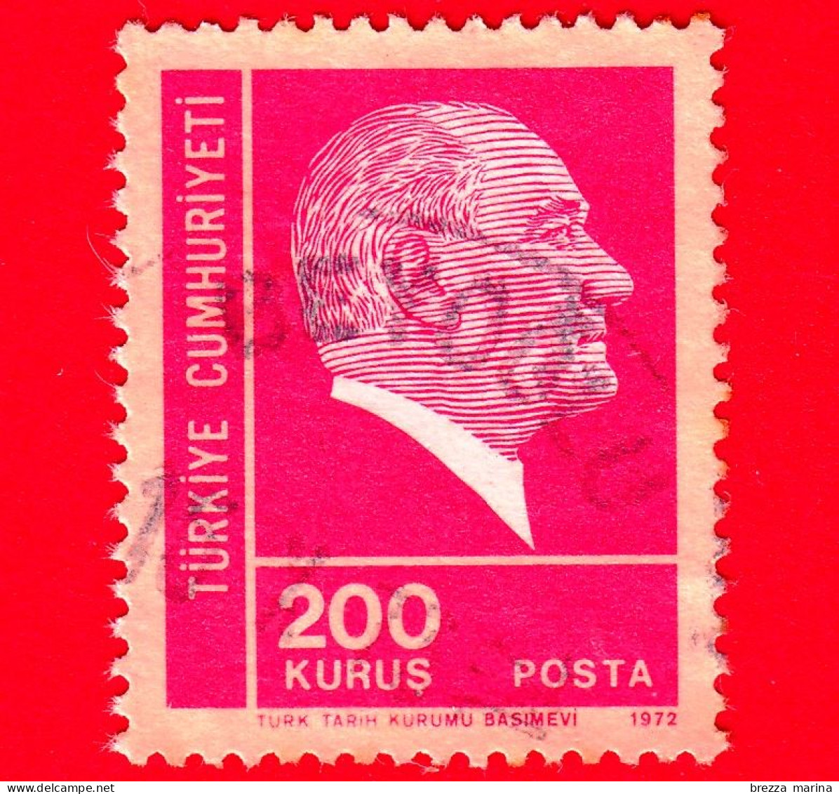 TURCHIA - Usato - 1972 - Kemal Atatürk (1881-1938), Primo Presidente - 200 - Usati