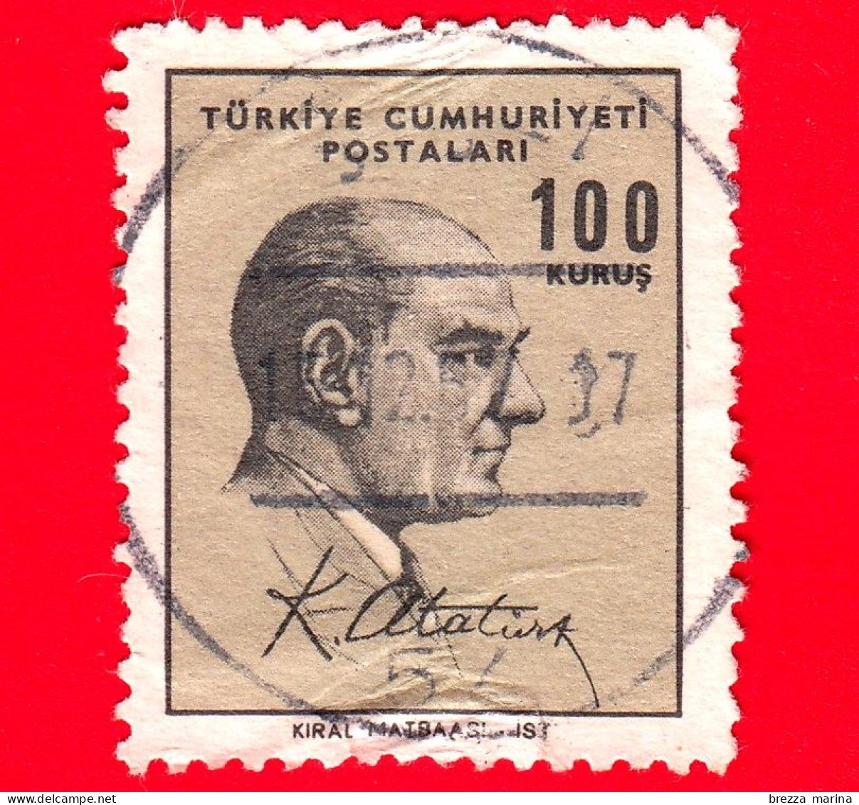 TURCHIA - Usato - 1966 - Kemal Atatürk (1881-1938), Primo Presidente  - 100 - Gebruikt