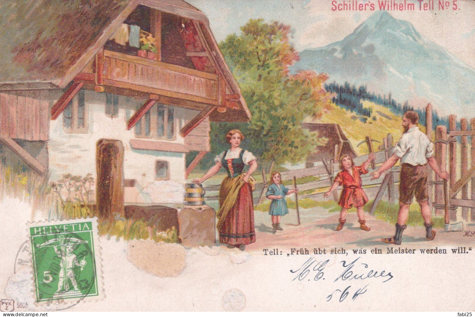 4 Cartes Postales SCHILLER S WILHELM TELL N° 2,3,4 Et 5 - Elm