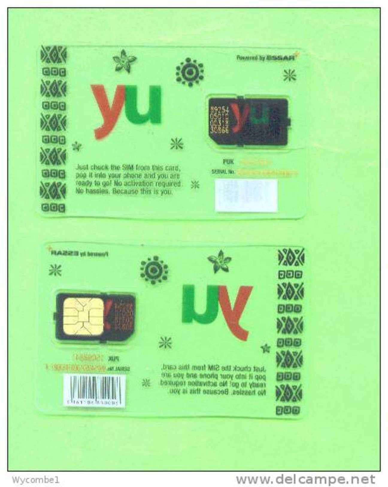 KENYA - Mint/Unused SIM Chip Phonecard/YU Transparent - Kenya