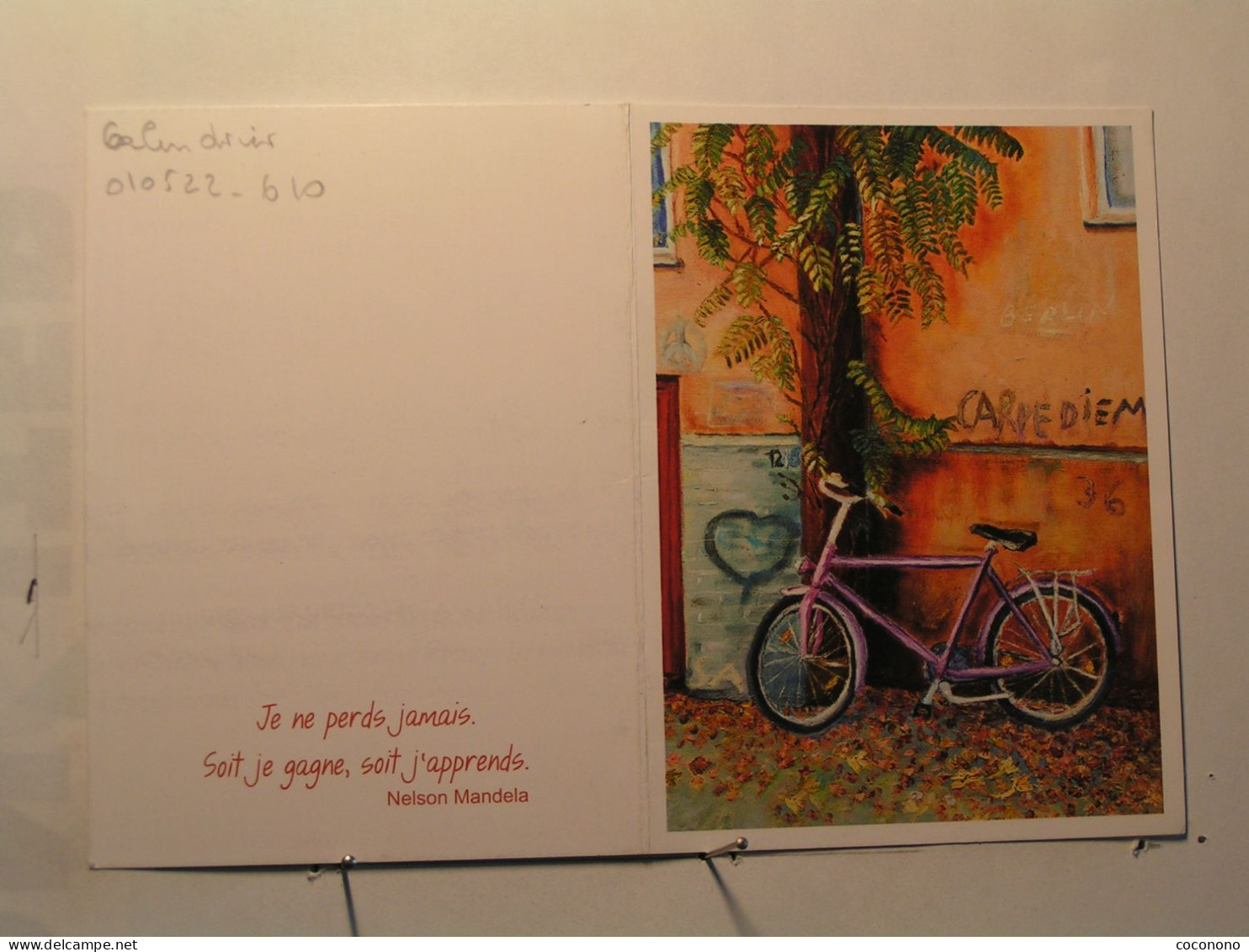 Calendriers > Petit Format : 2019 - Bicyclette - N Mandela : Je Ne Perds Jamais. Soit Je Gagne, Soit J'apprends - Petit Format : 2001-...
