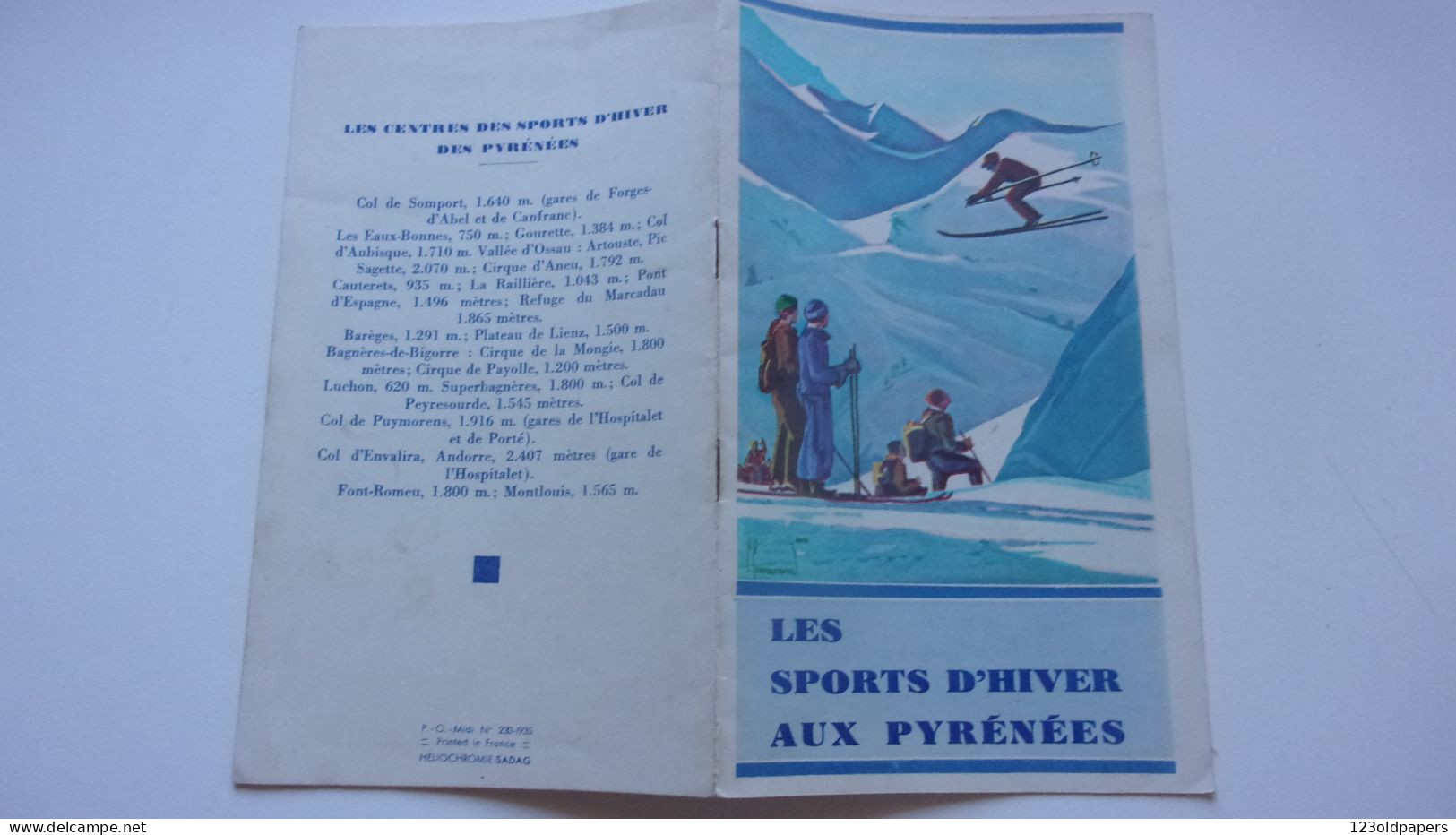 1935  P O MIDI  LES SPORTS D HIVER AUX PYRENEES - Cuadernillos Turísticos