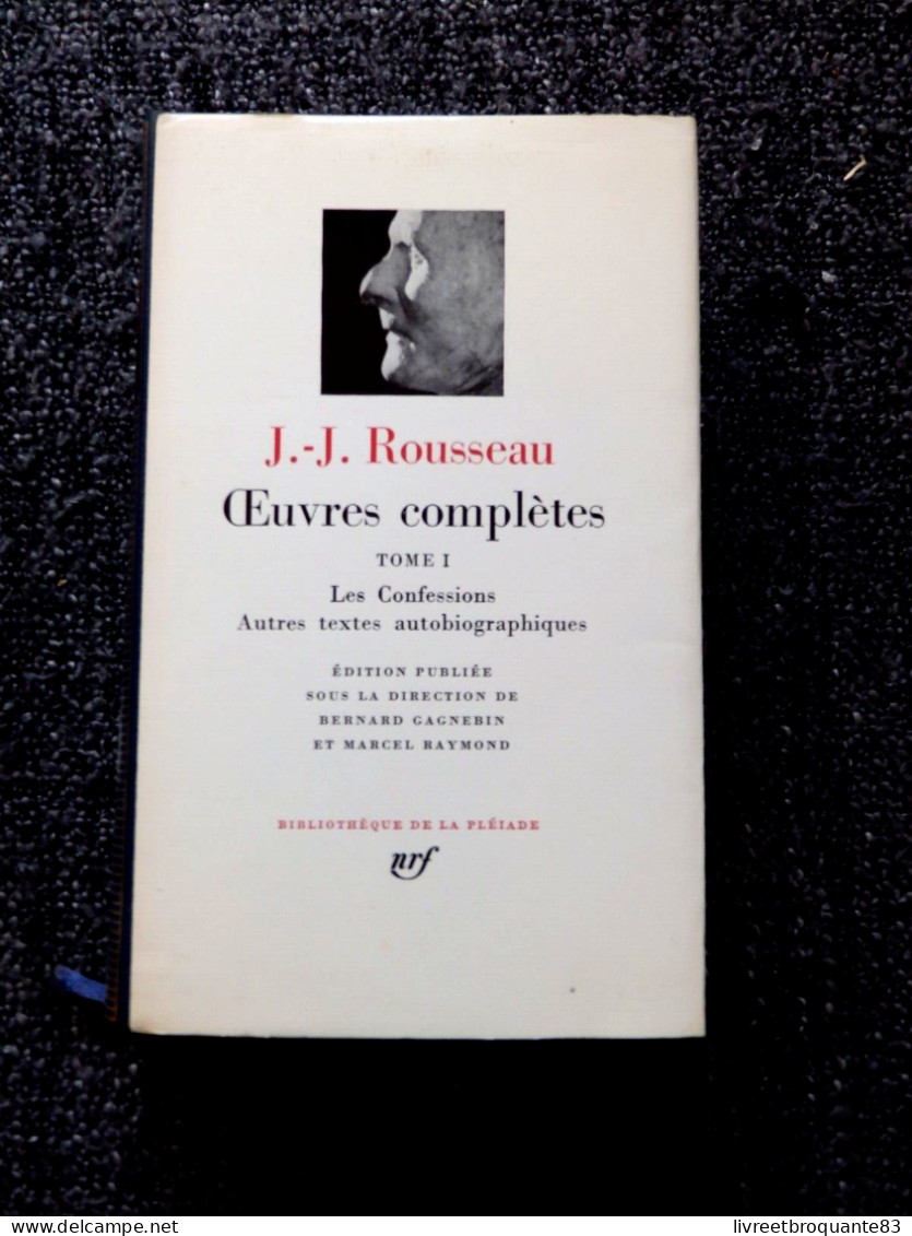 LA PLEIADE  J. J. ROUSSEAU  OEUVRES COMPLETES  EDT 1969 T I BON ETAT - La Pléiade