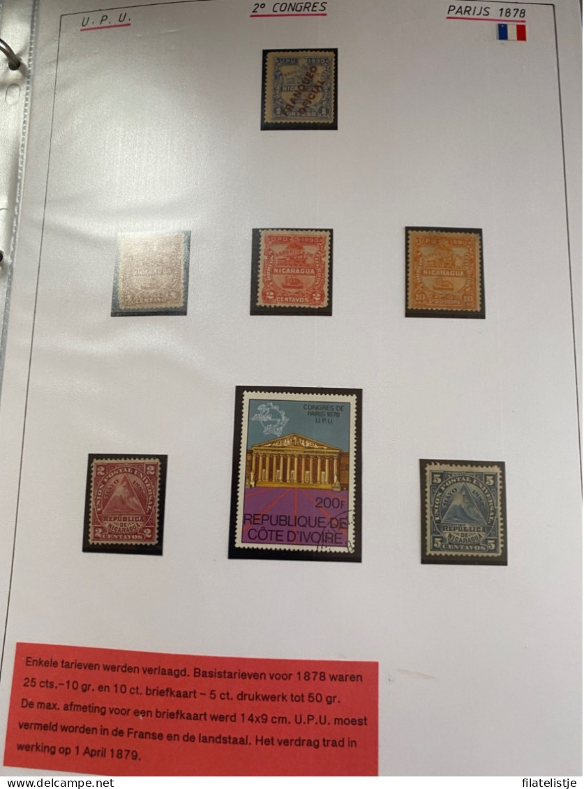 Verzameling zegels in 5 davoboeken over de geschiedenis van de UPU