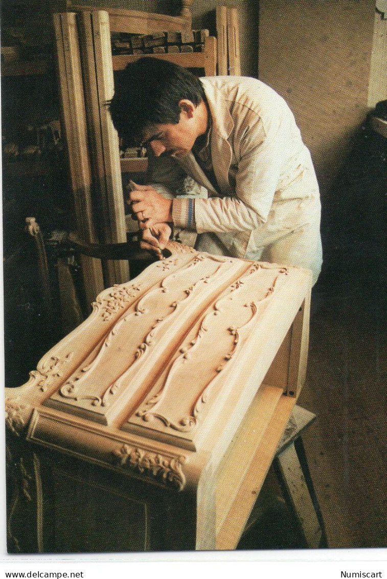 Saint-Loup-sur-Semeuse Animée Gérard Riandet Sculpteur Chez "Lagrange Père Et Fils" Métiers - Saint-Loup-sur-Semouse