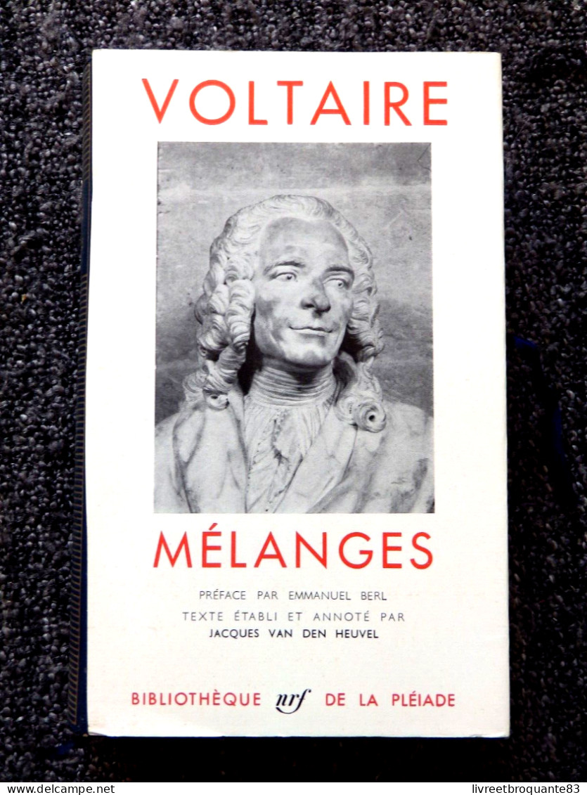 LA PLEIADE  VOLTAIRE  MELANGES   EDT 1961 BON ETAT - La Pléiade