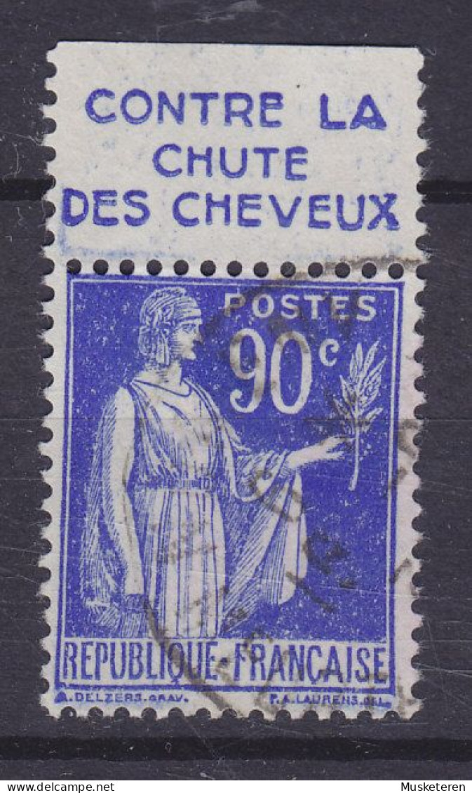 France Bande Pub. Oblitere Mi. 393, 90c. Type Paix Peace 'CONTRE LA CHUTE DES CHEVEUX' - Used Stamps