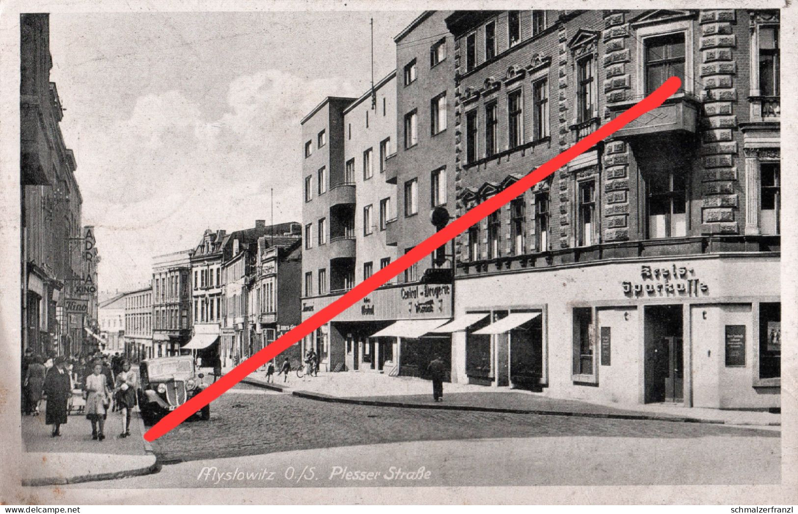 AK Myslowitz Myslowice Plesser Straße A Pless Kattowitz Katowice Beuthen Bytom Tichau Tychy Jaworzno Sosnowitz Auschwitz - Schlesien