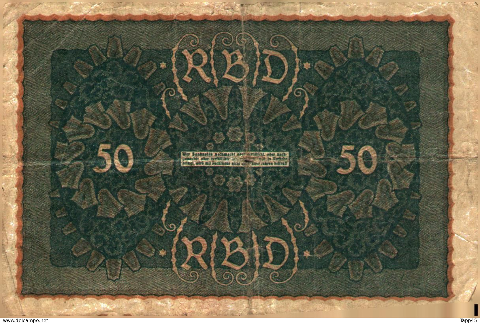 Billet > Allemagne > Voir Le Scan >  Reichsbanknote >1919 >Reihe 2  > 50  Mark  > Réf:C 04 - 50 Mark