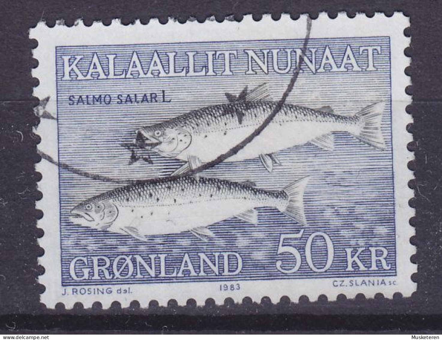 Greenland 1983 Mi. 140, 50.00 Kr Meerestiere Fisch Fish Atlantischer Lachs Salmon (Cz. Slania) - Oblitérés