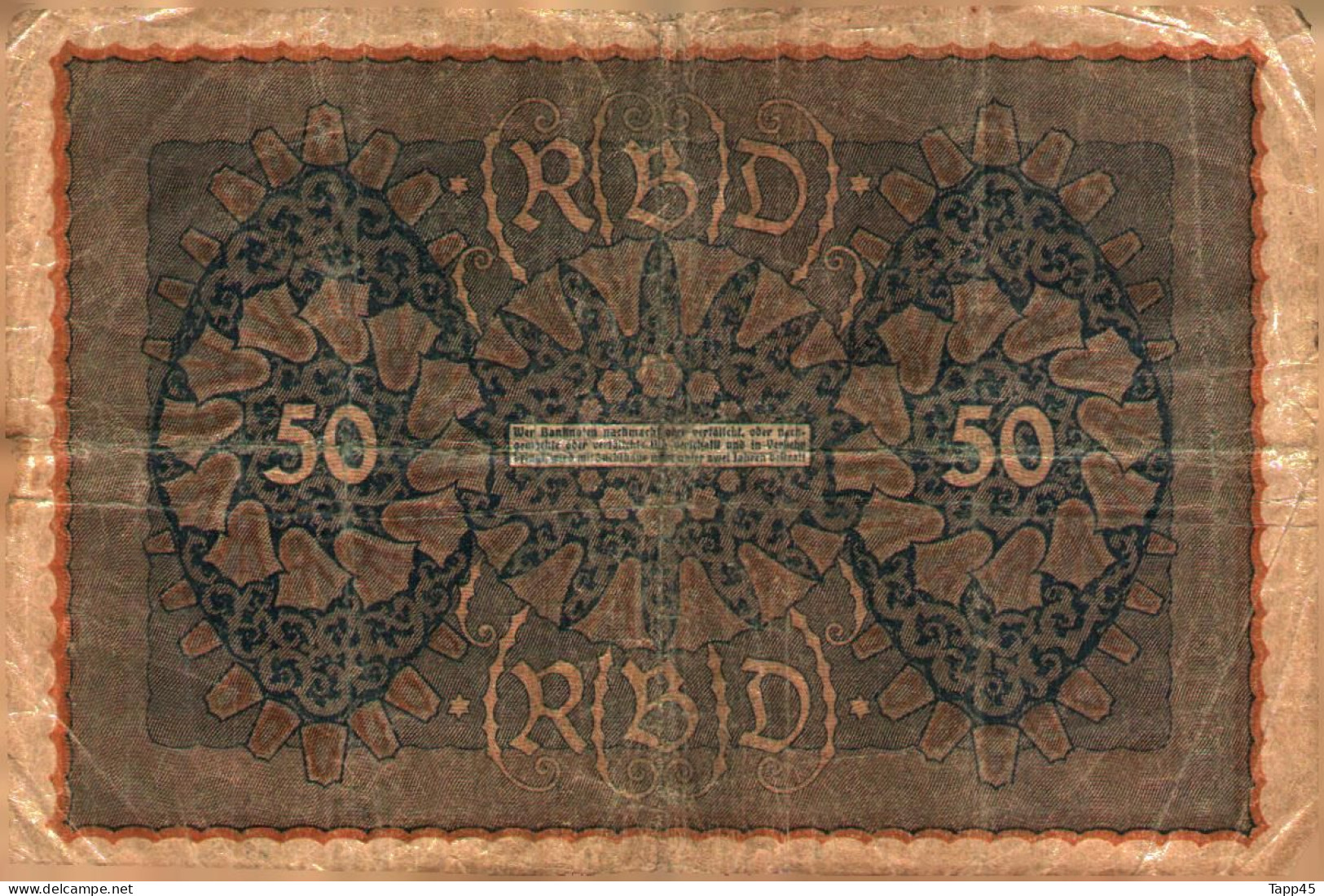 Billet > Allemagne > Voir Le Scan >  Reichsbanknote >1919 >Reihe 1  > 50  Mark  > Réf:C 04 - 50 Mark