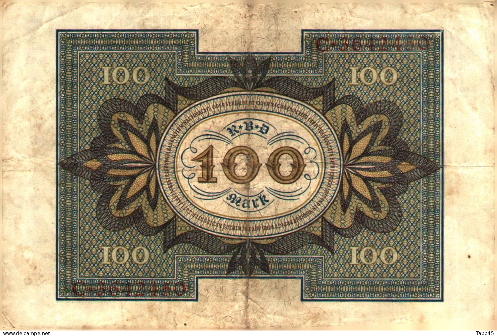 Billet > Allemagne > Voir Le Scan >  Reichsbanknote >1920 > 100  Mark  > Réf:C 04 - 100 Mark