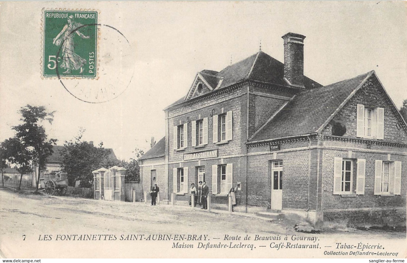 CPA 60 LES FONTAINETTES SAINT AUBIN EN BRAY / MAISON DEFLANDRE LECLERCQ / CAFE RESTAURANT - Altri & Non Classificati