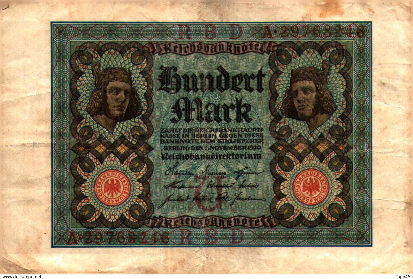 Billet > Allemagne > Voir Le Scan >  Reichsbanknote >1920 > 100  Mark  > Réf:C 04 - 100 Mark