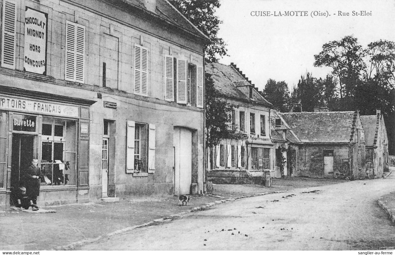 CPA 60 CUISE LA MOTTE / RUE SAINT ELOI / BUVETTE - Altri & Non Classificati