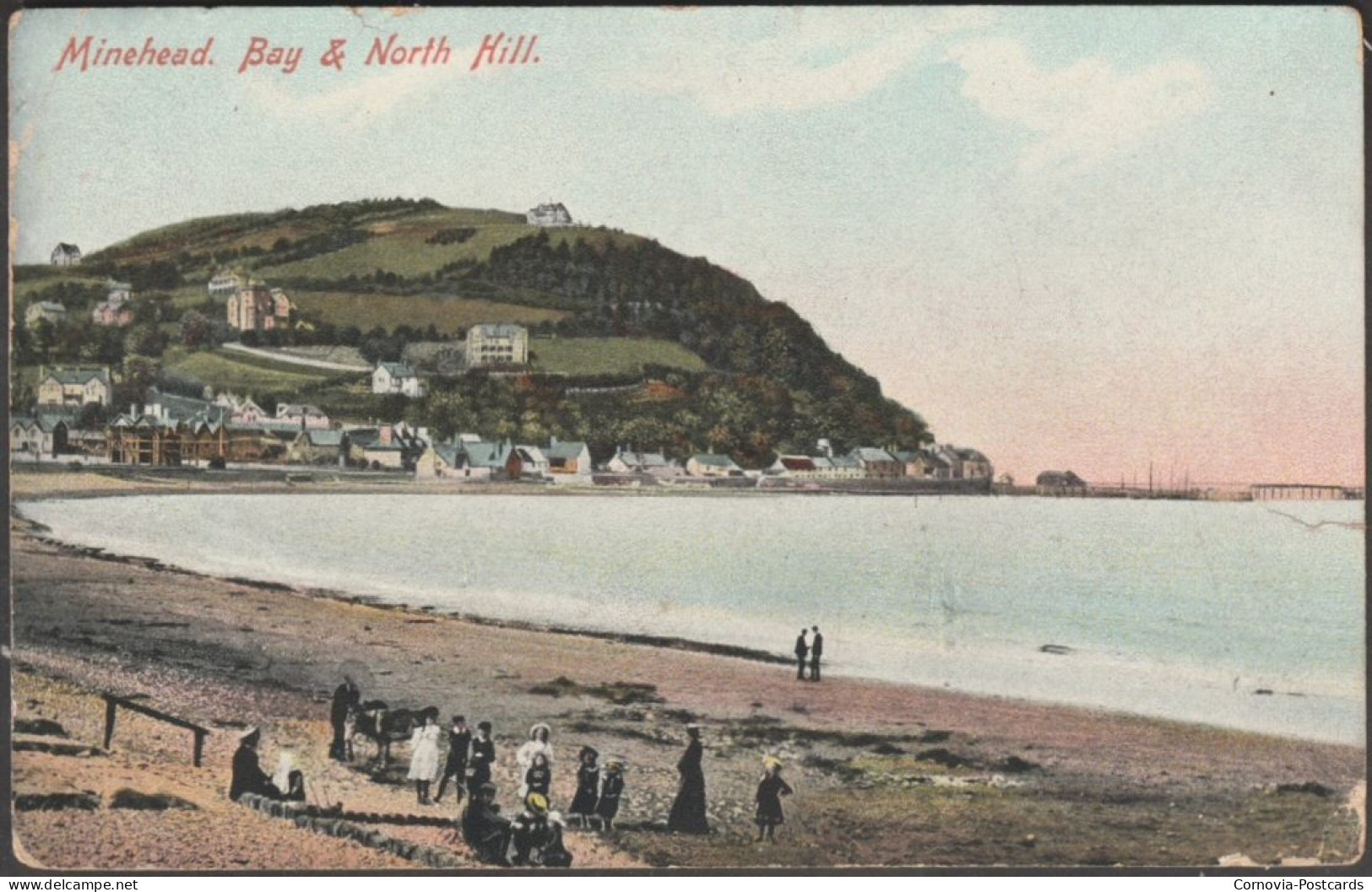 Bay & North Hill, Minehead, Somerset, 1906 - Montague Cooper Postcard - Minehead