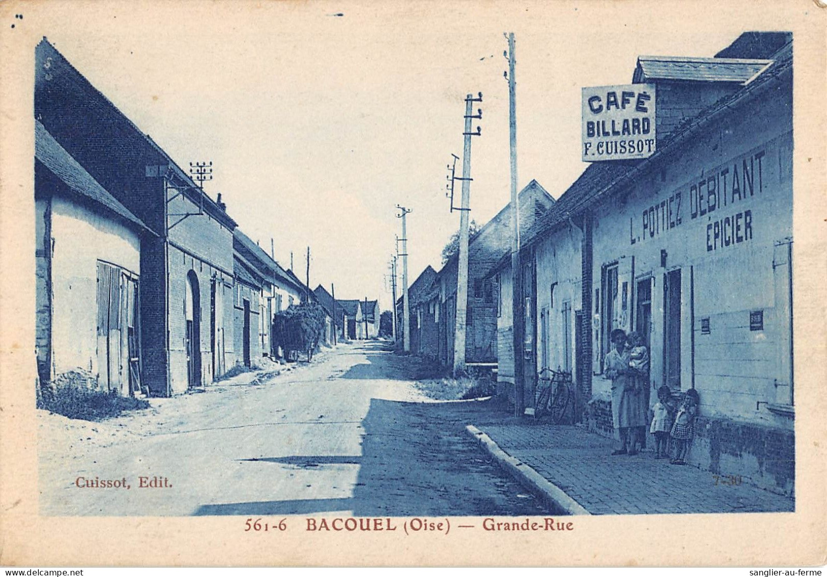 CPA 60 BACOUEL GRANDE RUE / CAFE / BILLARD / F.CUISSOT - Other & Unclassified