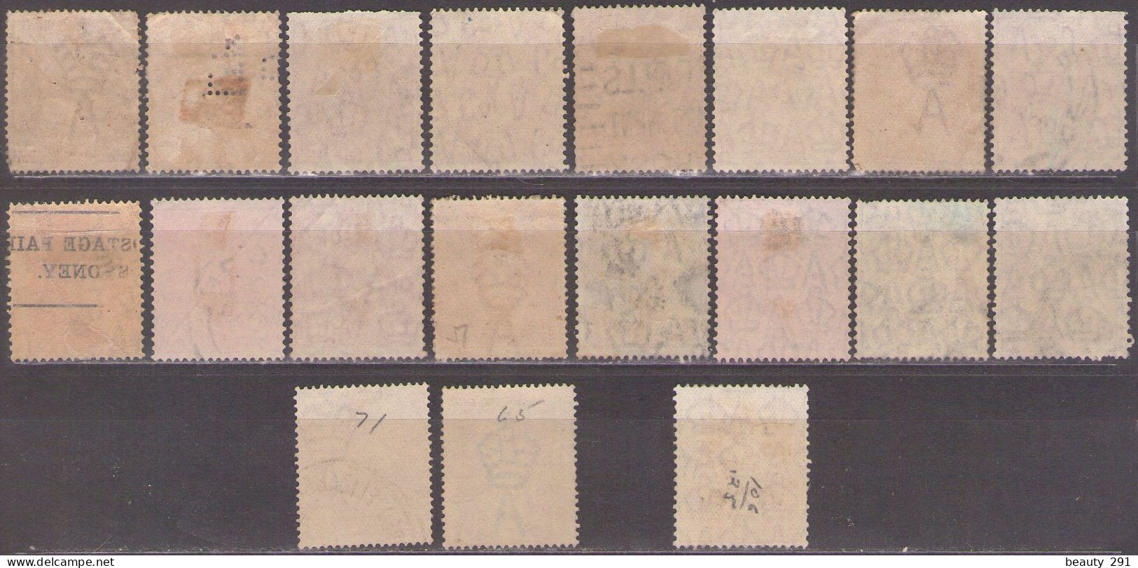 LOT Stamps AUSTRALIA  GEORGE V -1913-1936 -Varietyes-- --Watermarks - Oblitérés