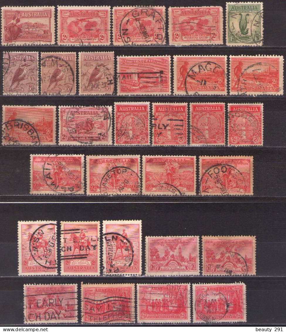 LOT Stamps AUSTRALIA  -1927 -1937 -Varietyes- USED - Usados