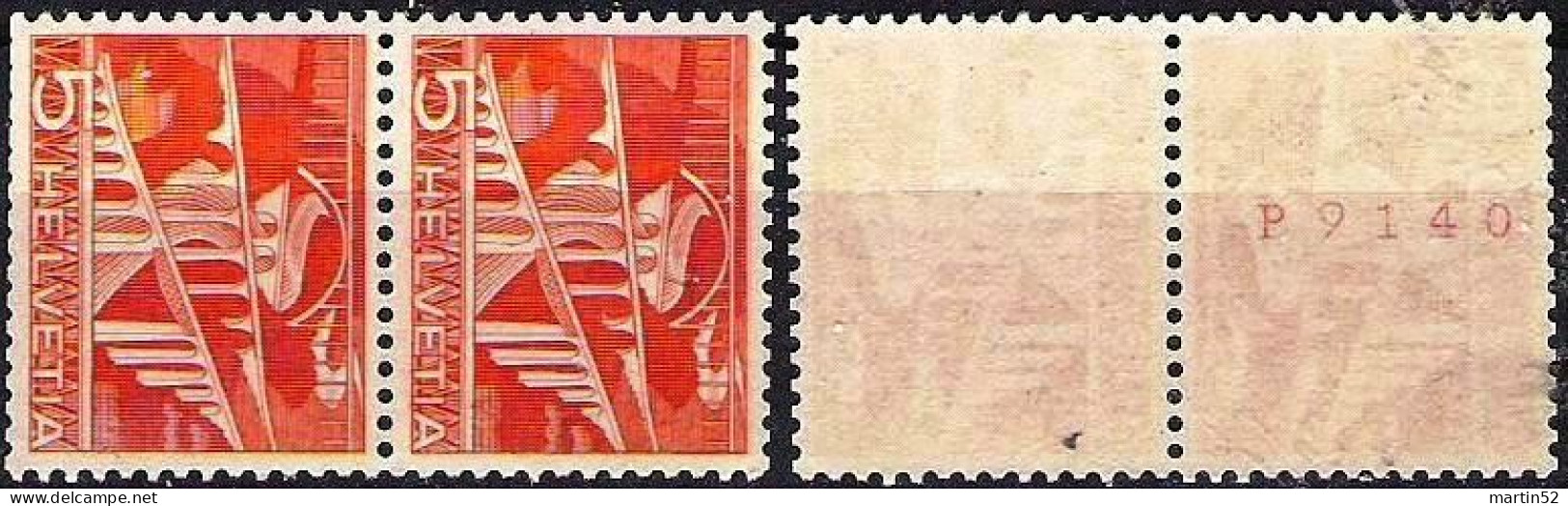 Schweiz Rolle Suisse Rouleaux Swiss Coil Sitterbrücke 1949: Zu 298RM.01 Mi 530RI Mit Avec N° M9140 ** MNH (Zu CHF 18.00) - Coil Stamps