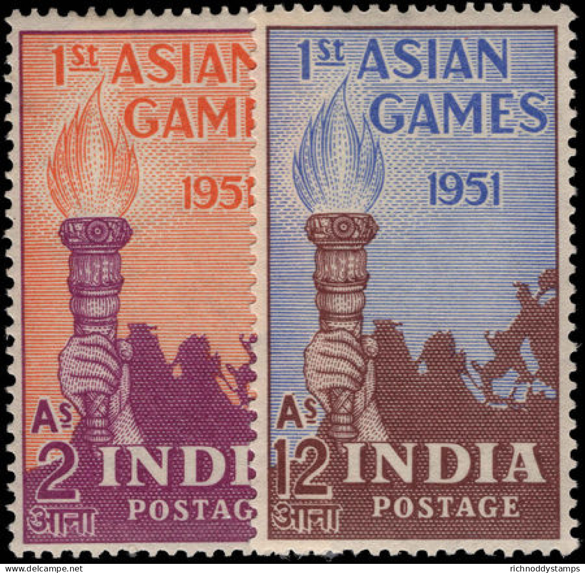 India 1951 Asian Games Set Lightly Mounted Mint. - Nuevos