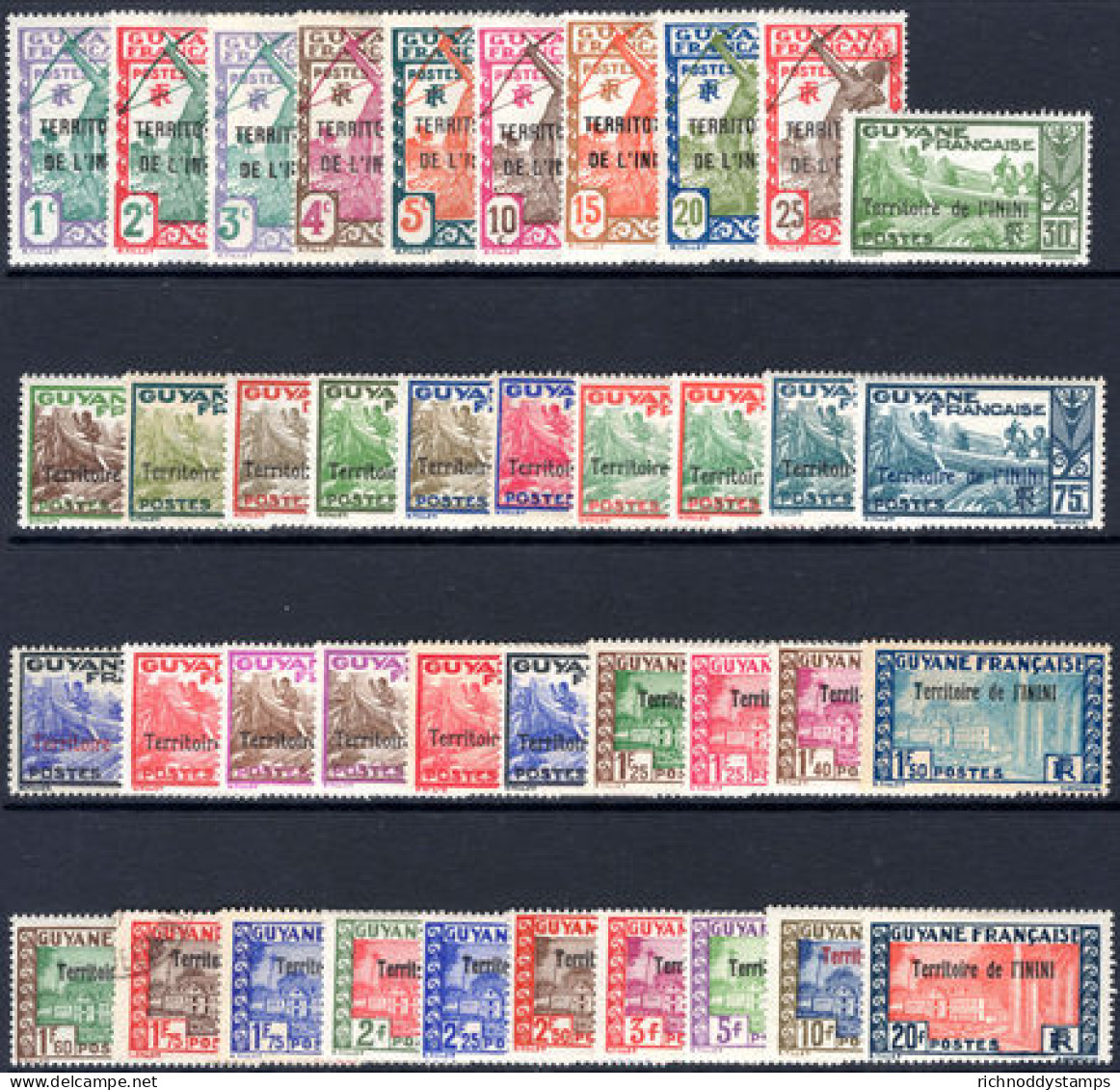 Inini 1932-40 Long Set Fine Mint Lightly Hinged. (1f75 Very Fine Used). - Ungebraucht