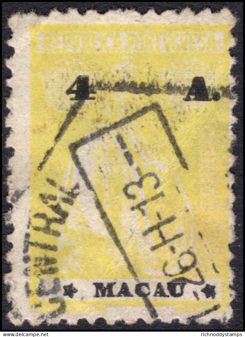 Macau 1919-24 4a Lemon Fine Used. - Oblitérés