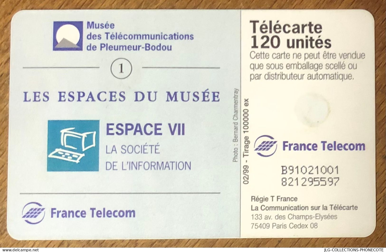 PLEUMEUR-BODOU VII ESPACE 120U TELECARTE REF PHONECOTE F953A TELEFONKARTE SCHEDA TARJETA PHONECARD PREPAID PREPAYÉE - 1999