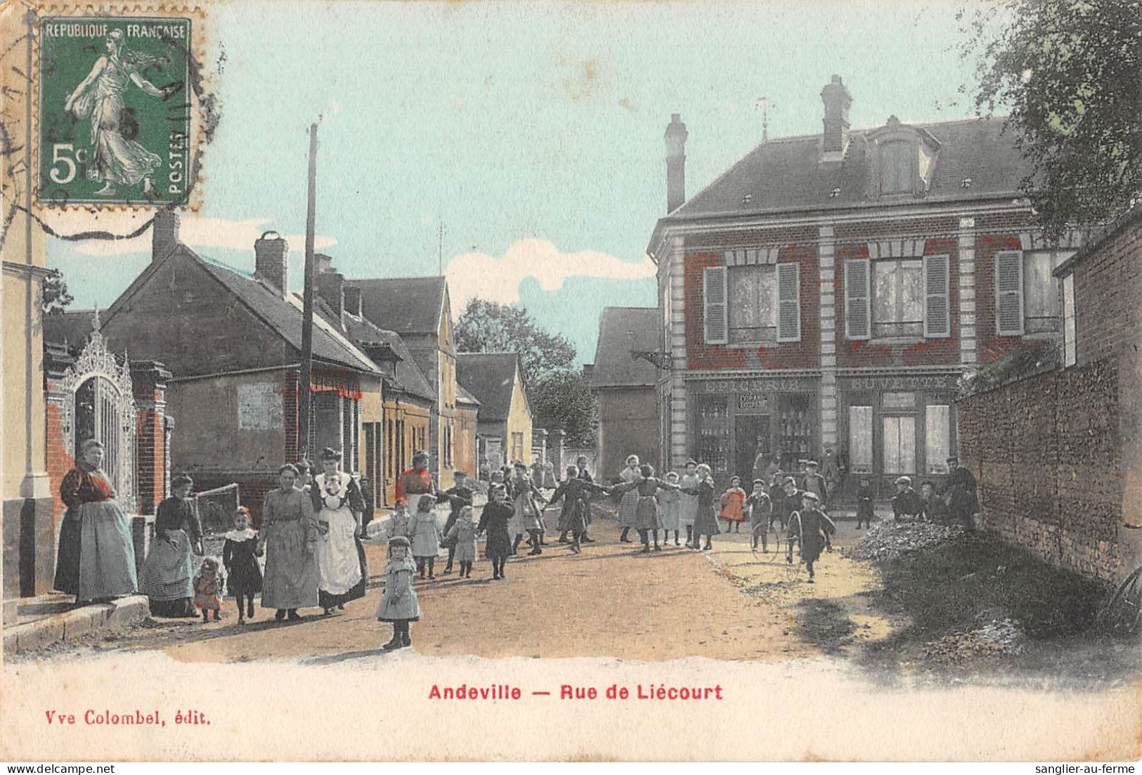 CPA 60 ANDEVILLE / RUE DE LIECOURT / EPICERIE / BUVETTE - Other & Unclassified