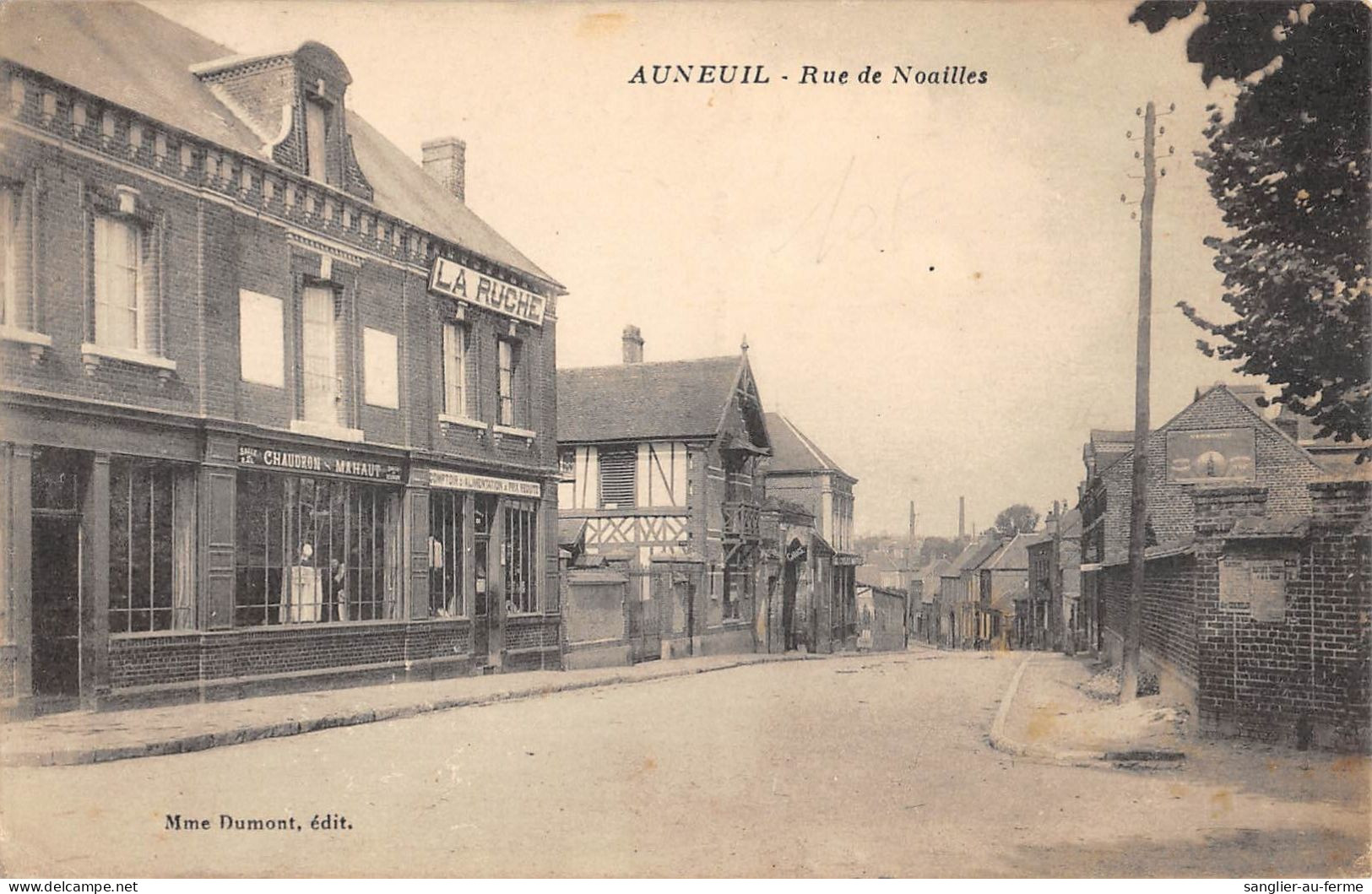 CPA 60 AUNEUIL / RUE DE NOAILLES / ALIMENTATION LA RUCHE - Altri & Non Classificati