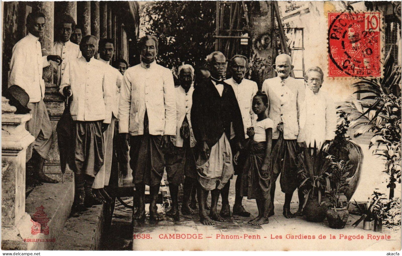 PC PHNOM-PENH LES GARDIENS DEL A PAGODE ROYALE CAMBODIA INDOCHINA (a37799) - Cambodge