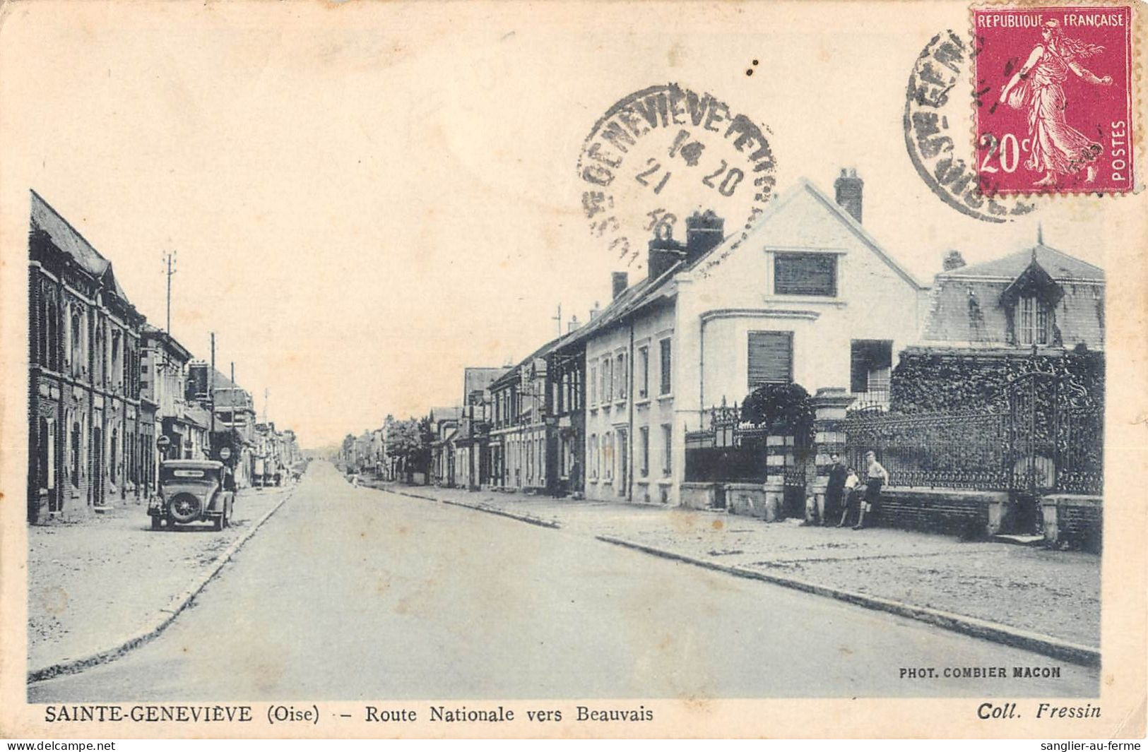 CPA 60 SAINTE GENEVIEVE / ROUTE NATIONALE VERS BEAUVAIS / CLICHE RARE - Sonstige & Ohne Zuordnung