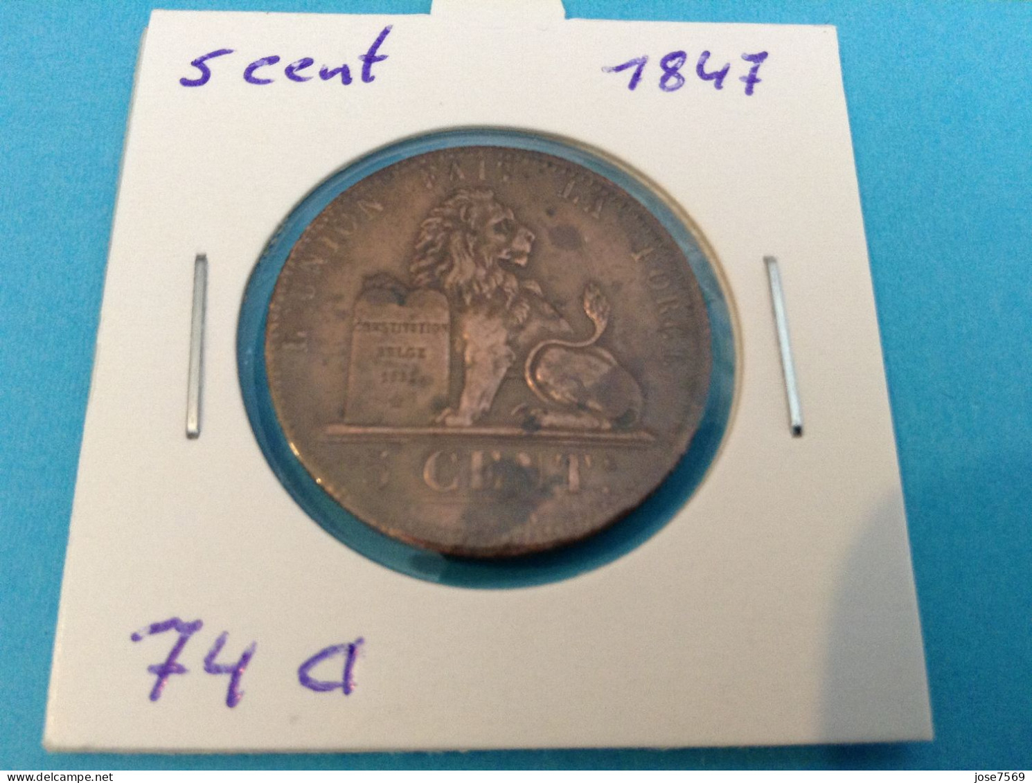 België Leopold I 5 Cent 1847 A. (Morin 74a) - 5 Cent