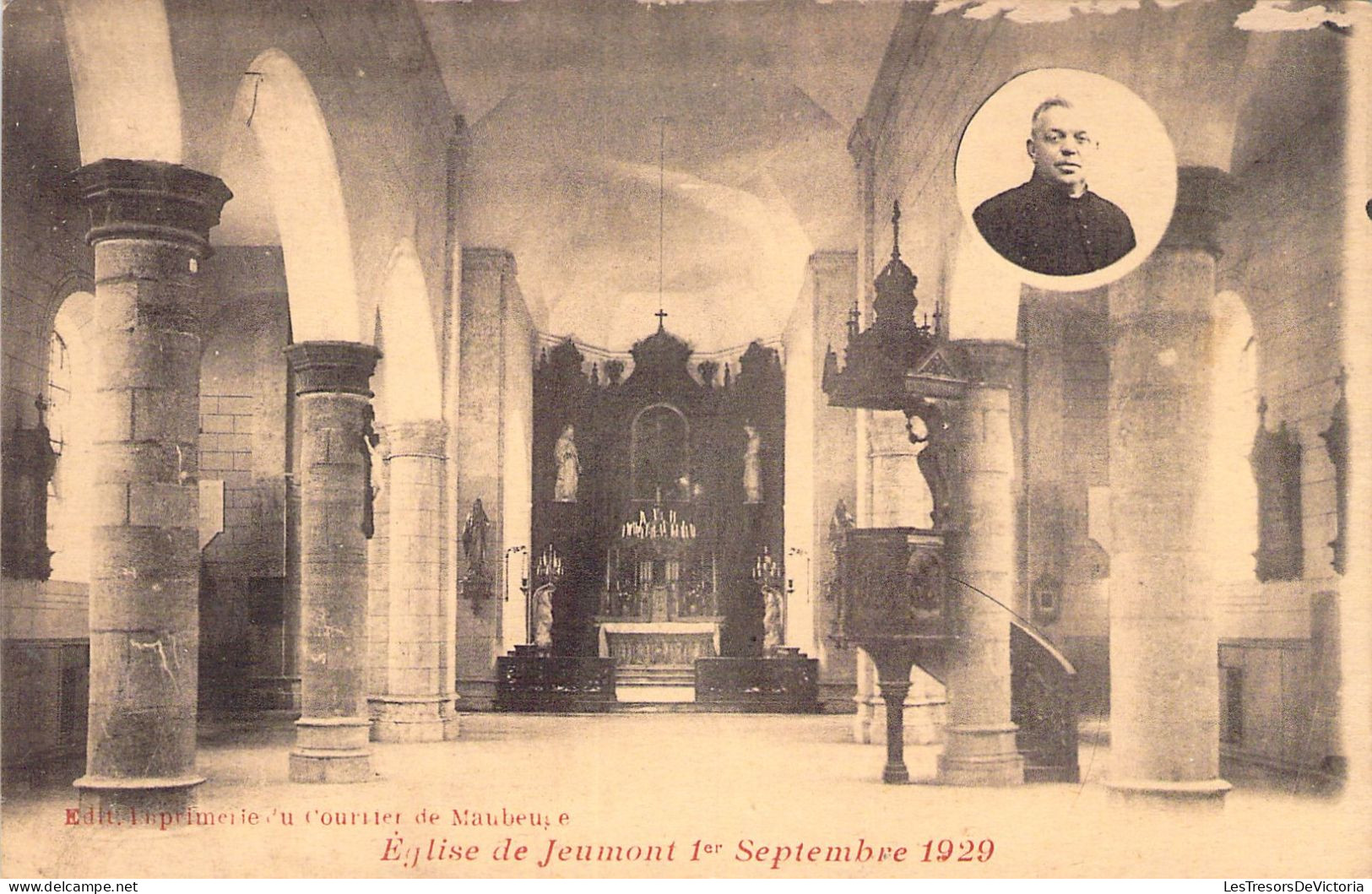 FRANCE - 59 - JEUMONT - Eglise De Jeumont 1er Septembre 1929 - Carte Postale Ancienne - Jeumont