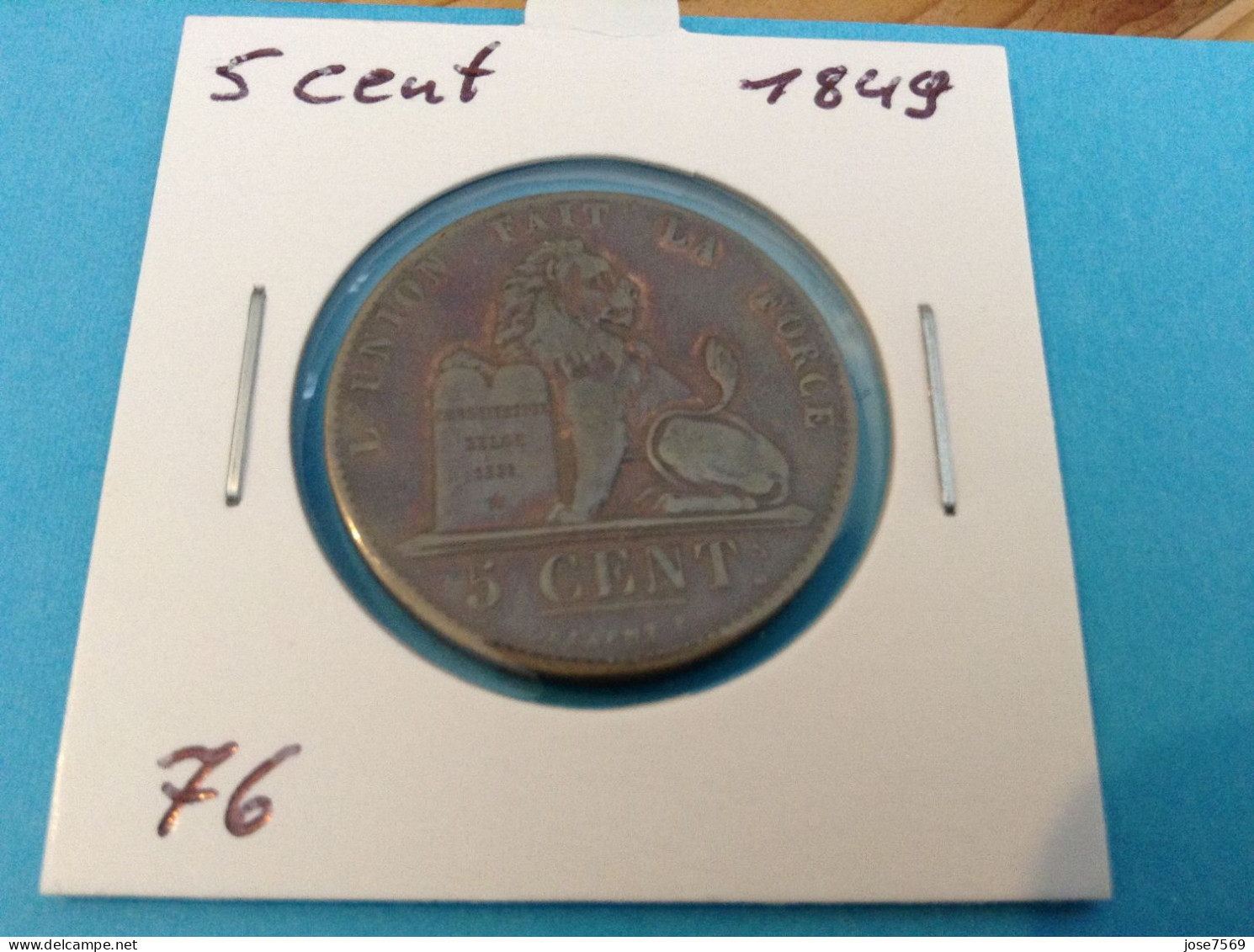 België Leopold I 5 Cent 1849. (Morin 76) - 5 Cents